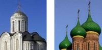 Shape and color of Russian domes. Shape and color of Russian domes.