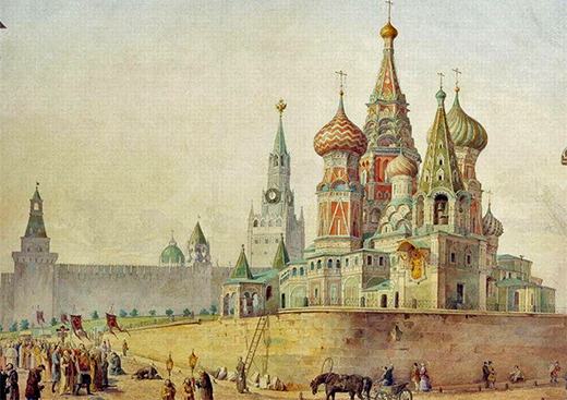 St Basil's cathedral in the early 19th century