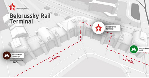 Aeroexpress terminal at Belorussky train station, source: https://aeroexpress.ru/en