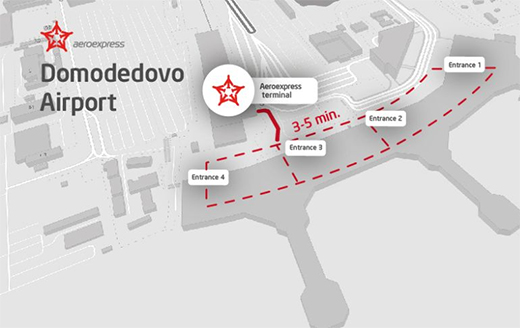 Aeroexpress terminal at DME airport, source: https://aeroexpress.ru/en