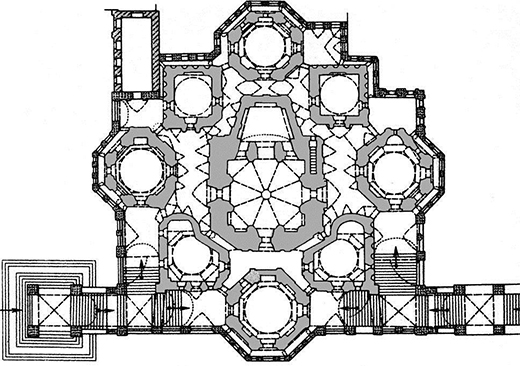 The plan of St Basil's cathedral
