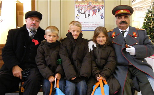 Jack, Sam and Kathryn with Lenin and Stalin Jack, Sam and Kathryn with Lenin and Stalin